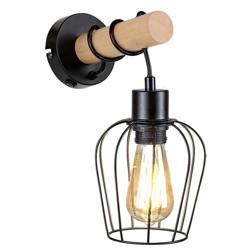 Industrialna LAMPA ścienna FABIAN 5244 Rabalux druciany kinkiet do salonu czarny