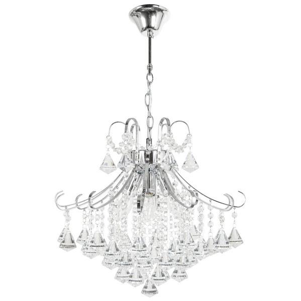 Żyrandol LAMPA wisząca Barcelona 6248/4 8C Elem pałacowa OPRAWA glamour crystal ZWIS na łańcuchu chrom przezroczysty