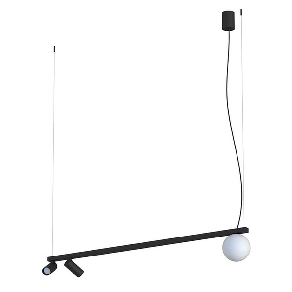 Lampa wisząca nad stół Fourty 11447 szklana kula tubki regulowane czarne