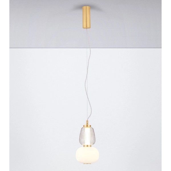 Ledowa lampa wisząca ARROYOS LE44494 18W 3000K nad stół biały złoty