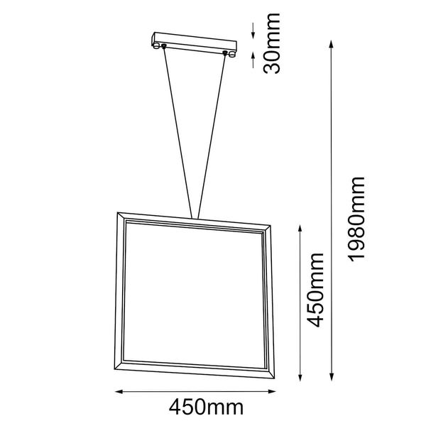 Kwadratowa lampa do salonu Ikuna 5078 LED 18W 3000K zwis czarny