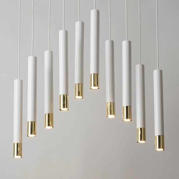 Sypialniana lampa wisząca Sopel Grand 33392 biała złota nad łóżko