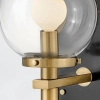 Kulista lampa ścienna Gilda QN-GILDA-WB1-BK szklana kula mosiądz czarny