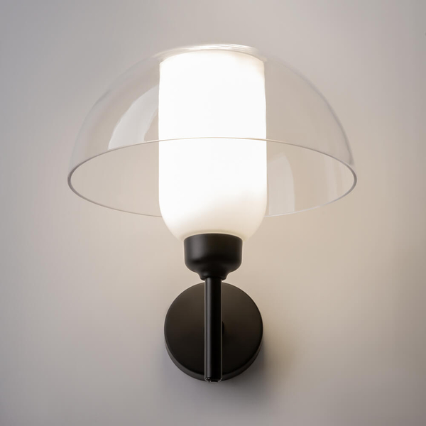 Naścienna lampa do przedpokoju Memory MOD177WL-01B czarna przezroczysta