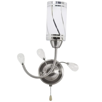 Szklany kinkiet pokojowy 8267/1 19BT tuba z włącznikiem tytan