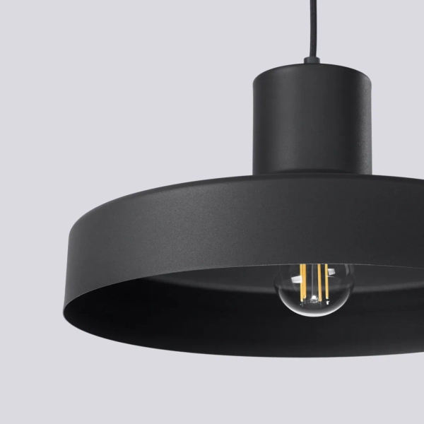 Metalowa lampa wisząca BILO czarna SL.1703 owalna 1xE27