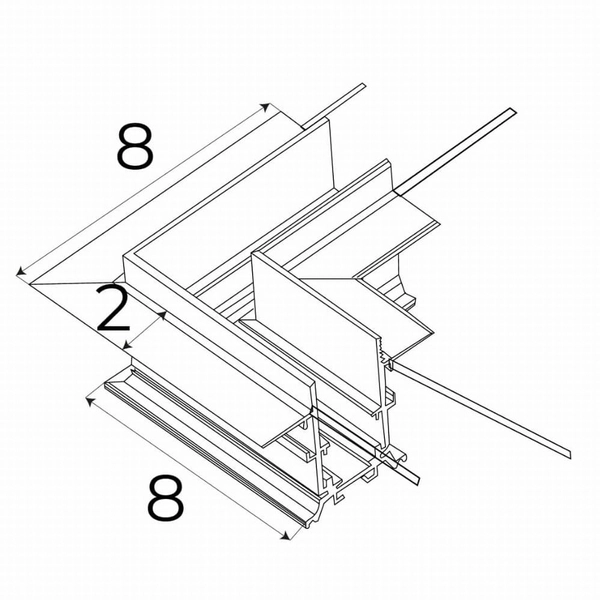 Kątownik-L na sufit lub ścianę Magnetic MT0008 Maxlight czarny