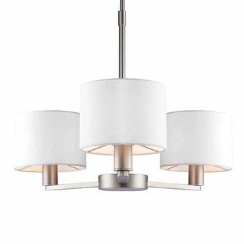 Lampa wisząca abażurowa Daley 60256 Endon nikiel biała srebrna