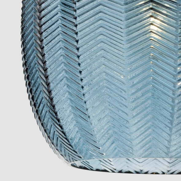 Szklana lampa wisząca nad stół BURGOS LE41917 niebieski czarny