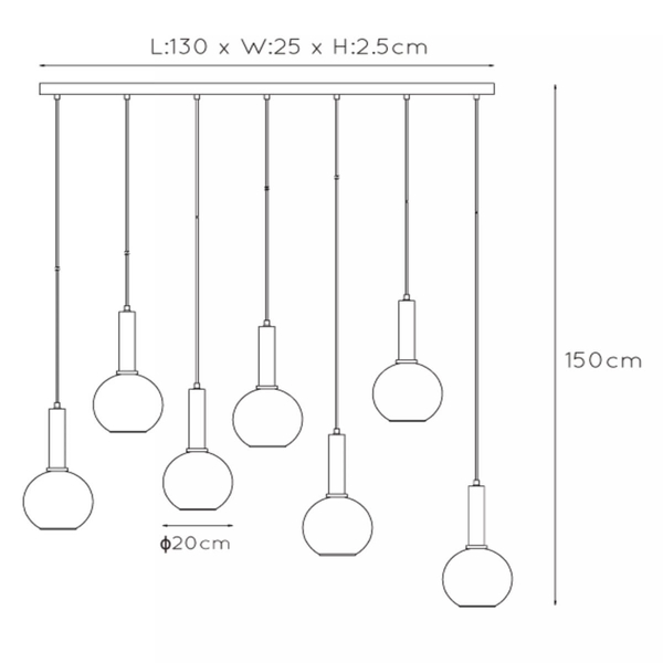 Wisząca lampa Marius kaskada nad stół czarna przydymiona