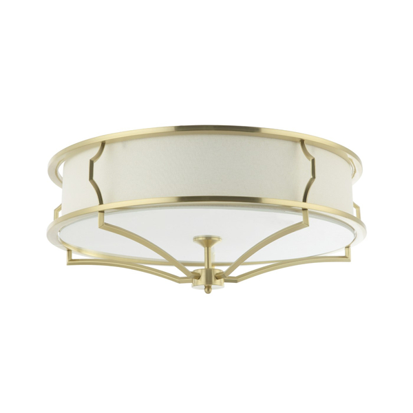 LAMPA sufitowa Stesso PL Old Gold M Orlicki Design abażurowa OPRAWA plafon okrągły klasyczny złoty satynowy kremowy