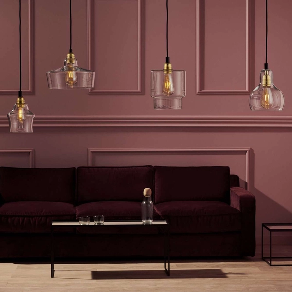 Loftowa LAMPA wisząca LONGIS 10874105 Kaspa szklana OPRAWA skandynawski ZWIS okrągły złoty przezroczysty czarny