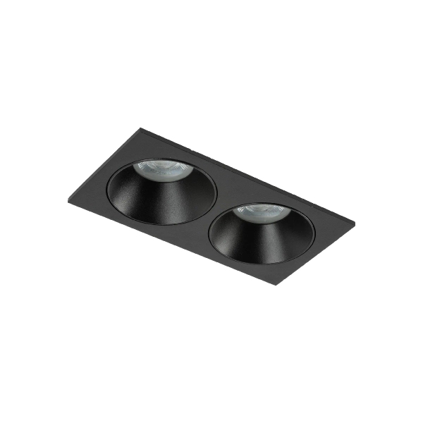 Podwójny downlight sufitowy Prisma 10579 prostokąt czarny