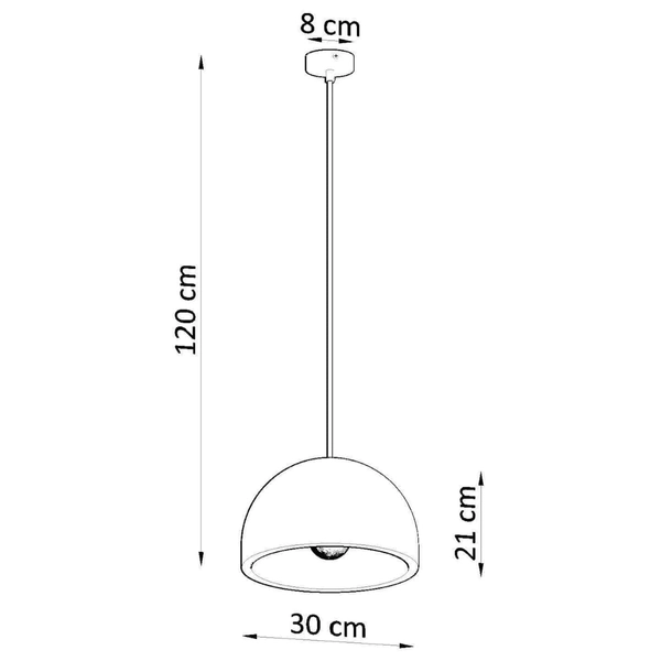 Betonowa lampa wisząca SL.0847 kopuła nad wyspę szara