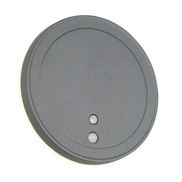 Okrągły kinkiet z czujnikiem FORTALEZA R23056142 LED 2W 3000K IP54 antracyt