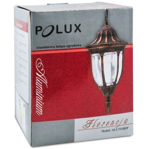 Wisząca LAMPA antyczna FLORENCJA 302557 Polux zewnętrzna OPRAWA ogrodowa IP33 outdoor patyna