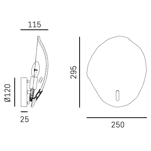 Lampa szklana naścienna Wellington W01371BR do sypialni mosiądz