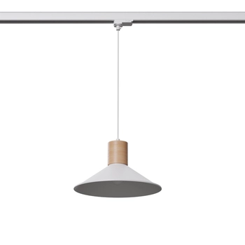 Lampa wisząca do szyny 3-fazowej JAGA MYL.00223 drewniana biały