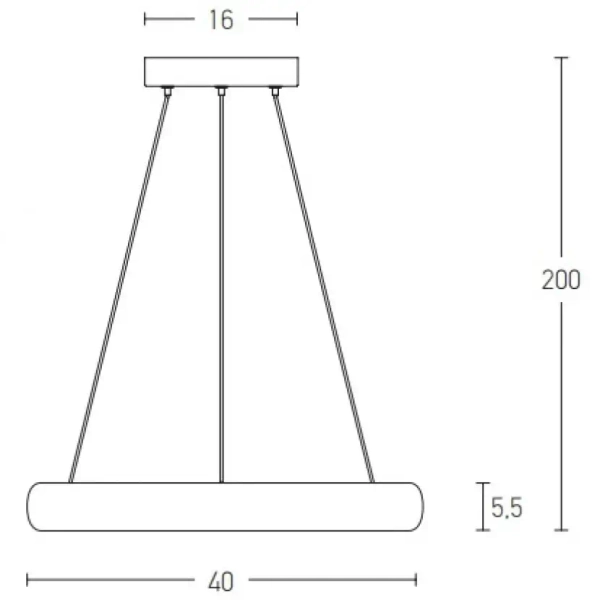 Regulowany żyrandol do salonu 2046 LED 32W 3000K ringowa złoty