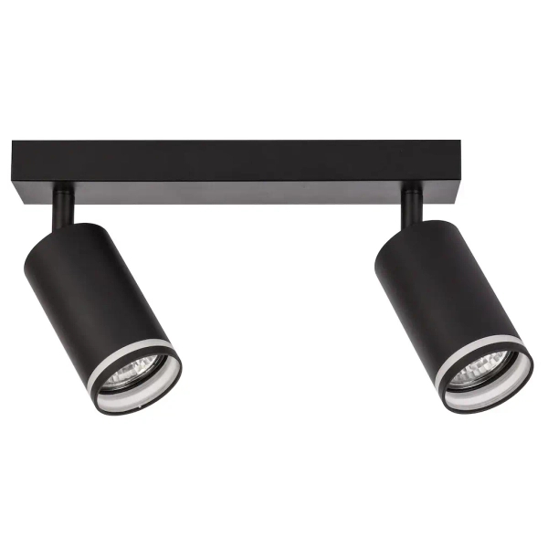 Podwójna sufitowa lampa Pipe Ring Spot ML2069 na listwie czarny