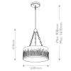Jadalniana lampa wisząca Sawgrass QN-SAWGRASS-2P-DG-O okrągła biała złota