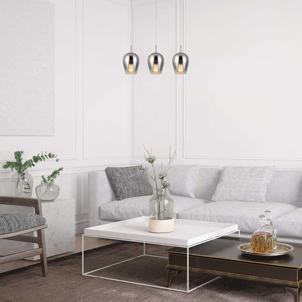 Szklana LAMPA wisząca PETUNIA 5252 Rabalux skandynawski zwis loftowy do salonu chrom