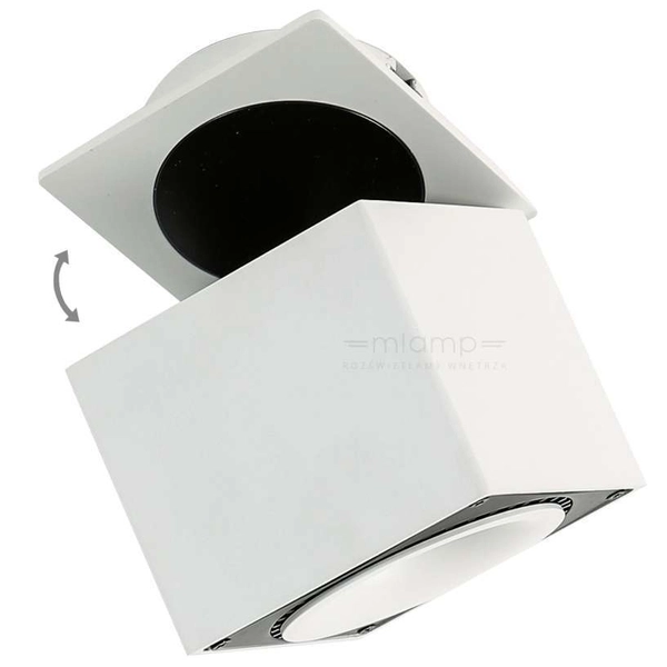 LAMPA sufitowa SEVILLA SQUARE RECESSED SL7562/28W 4000K WH+BL Italux metalowa OPRAWA LED 28W kostka spot biały czarny