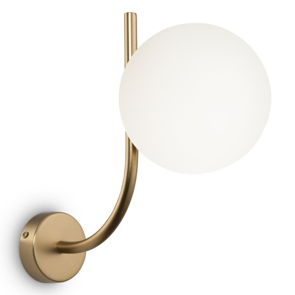 Nowoczesna lampa ścienna Rendez-vous MOD109WL-01BS biała mosiądz