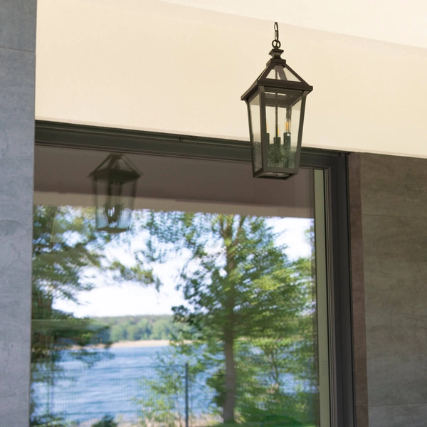 Klasyczna lampa wisząca Zurich P03630BK Cosmolight IP23 nad stół szkło czarny