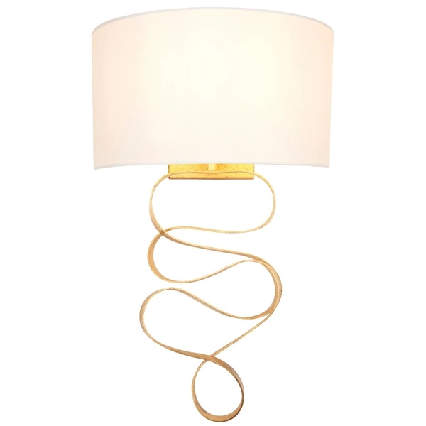 Kinkiet ścienny L&-182070 Light& dekoracyjny z abażurem złoty ecru