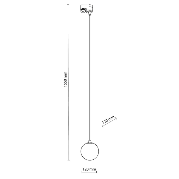 Szynowa lampa wisząca 1-fazowa kula Tracer 4926 TK Lighting przydymiona