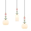 Potrójna wisząca lampa 22152 ceramiczna do kuchni mosiądz czarny