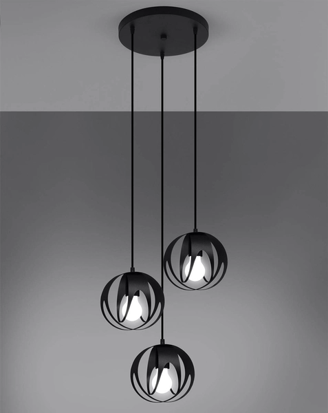 Wisząca lampa industrialna SL.1088 do jadalni nad stół czarna