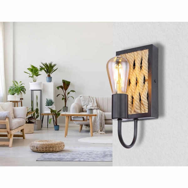 Marynistyczna LAMPA ścienna HALIA 15679W Globo kinkiet do sypialni beżowy