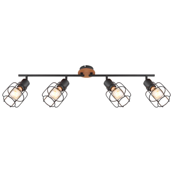 Nasufitowa lampa Willa 54037-4 druciane reflektorki czarne