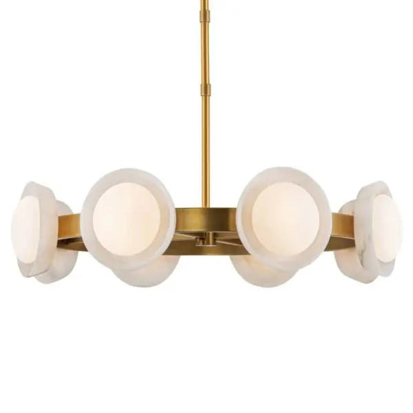 Alabastrowa lampa wisząca Alonso QN-ALONSO8-VBS-AR LED 30W 3000K mosiądz