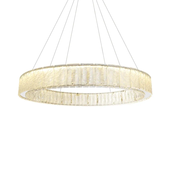 Okrągły żyrandol SAVOY P0696 nikiel LED 1x40W 3000K do salonu