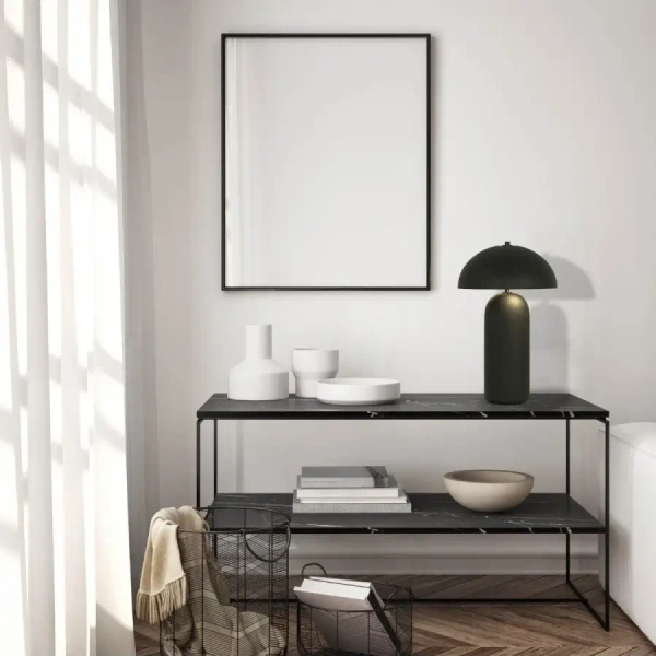 Modernistyczna stołowa lampa 23006 ceramiczna owalna czarny