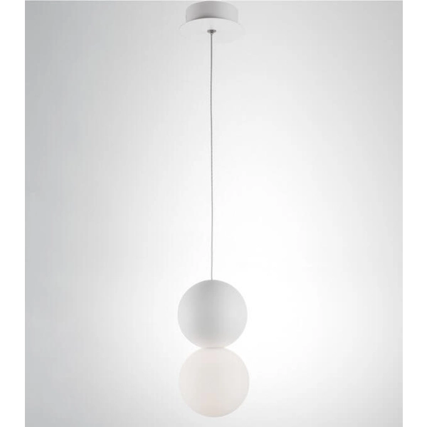 Betonowa lampa wisząca IBAGUE LE42063 nad stół kulista biały