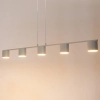 Podłużna lampa wisząca Mila 5 41357 tubki metalowe szare beżowe