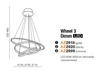 Wisząca lampa sypialniana Wheel LED 80W 3000K ring nad łóżko chrom