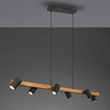 Zwieszana lampa na listwie VANTOS DL632312490 regulowana drewniana czarny