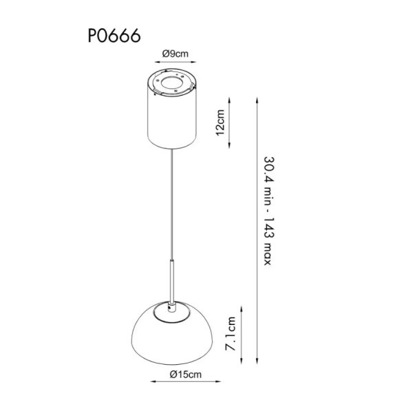 Kopułowa lampa wisząca CUCCINA P0666 beżowa czarna kamienna LED 57W 3000K nad wyspę