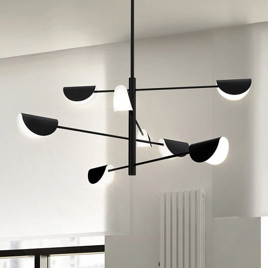 Żyrandol wiszący Mollis MOD126PL-08B do salonu czarny