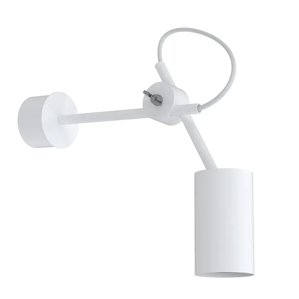 Regulowana lampa ścienna EYE 5654 metalowa do sypialni biała
