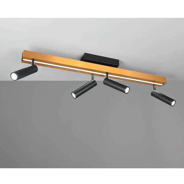 Sufitowa lampa z pilotem ZENO 648310580 LED 12+22W 2700-6500K czarne złote