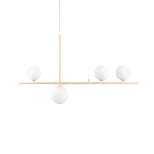 Kremowa lampa wisząca MODERNO DN1506 biała 4xG9 kule do jadalni