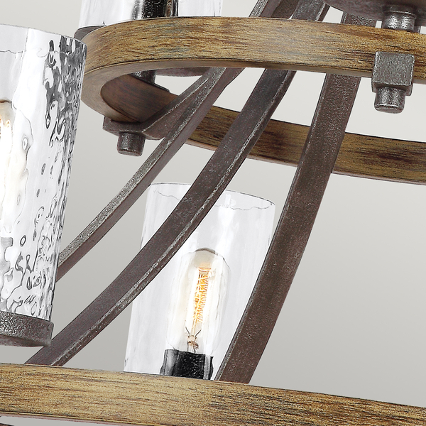 Industrialna lampa wisząca QN-ANGELO9 na łańcuchu czarna