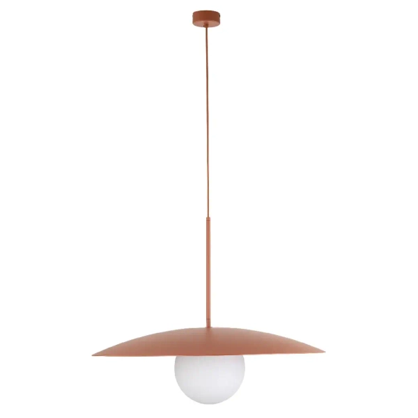 Nowoczesna wisząca lampa Slate 10911 mleczna kula ceglany