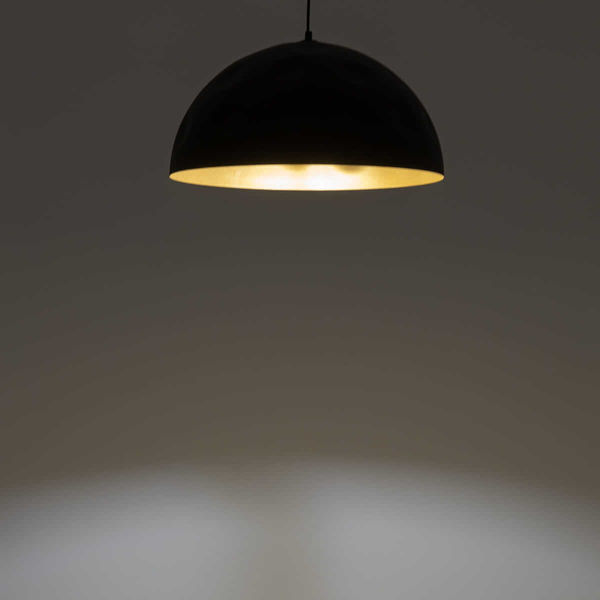 Kopułowa lampa wisząca Hemisphere 10702 do kuchni metalowa czarna złota